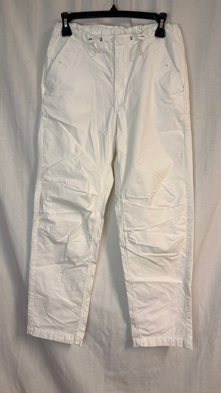 American Eagle White Cotton Stretch Utility Pants Small Drawstring Y2K